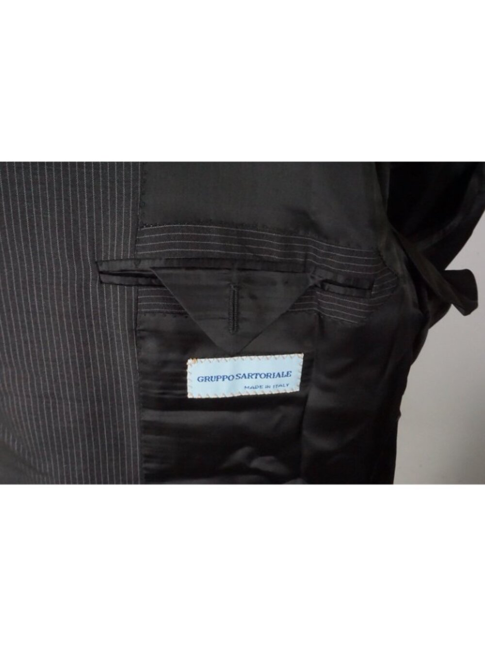 Gruppo Sartorial Charcoal Stripe Loro Piana S130s 2Pc Suit Jacket Pant 44R New - Picture 8 of 11